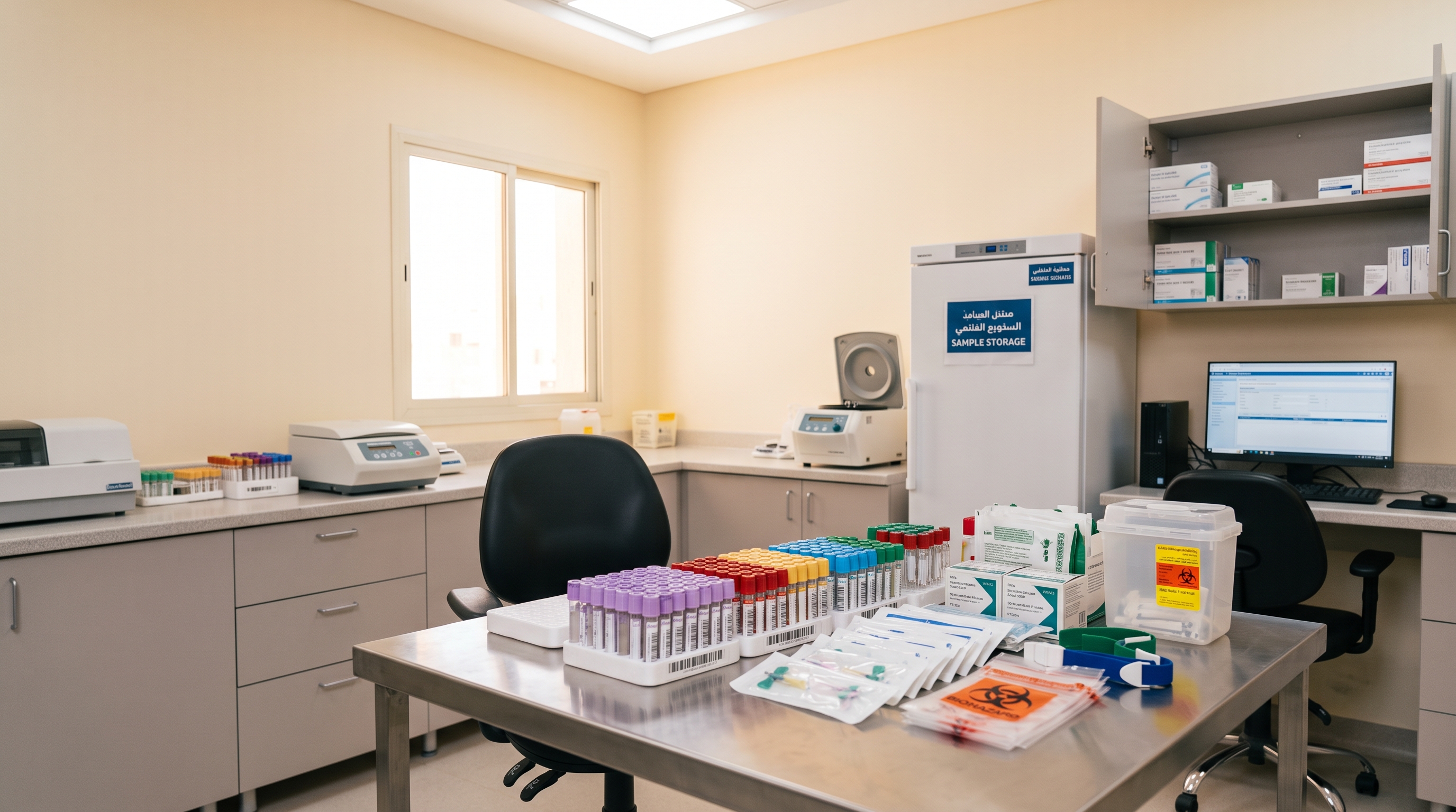 Blood testing service at Al Mustaqbal Medical Fitness Examination Center
